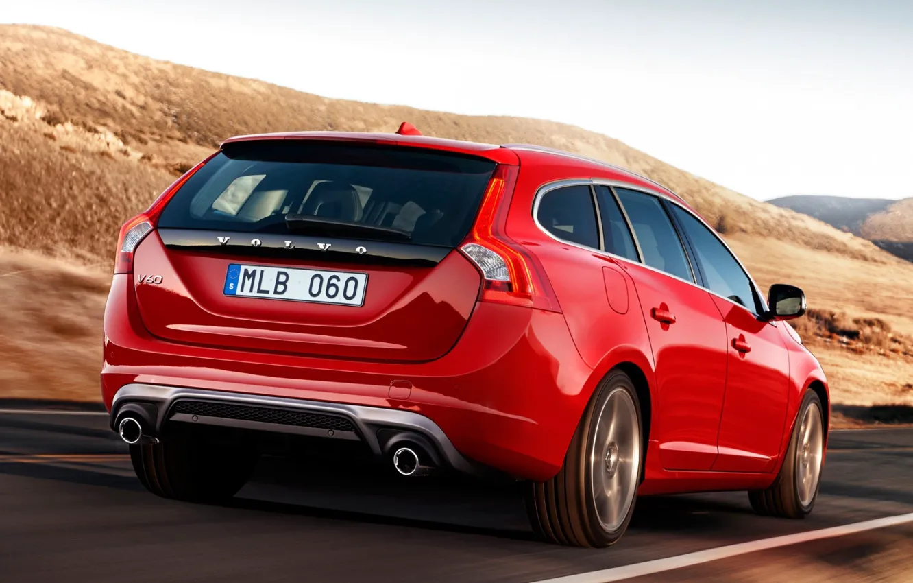 Фото обои красный, Volvo, Red, вольво, V60, v60, (2010)