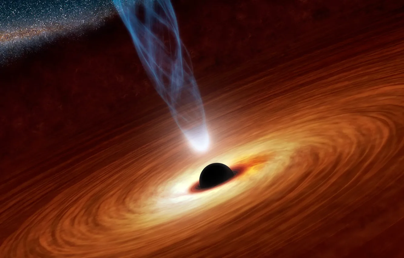 Фото обои звезды, вселенная, черная дыра, квазар