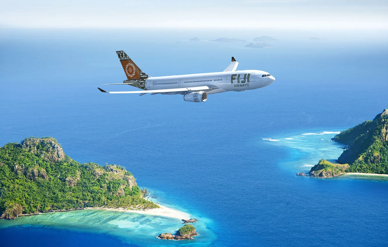 Фото обои полет, океан, самолёт