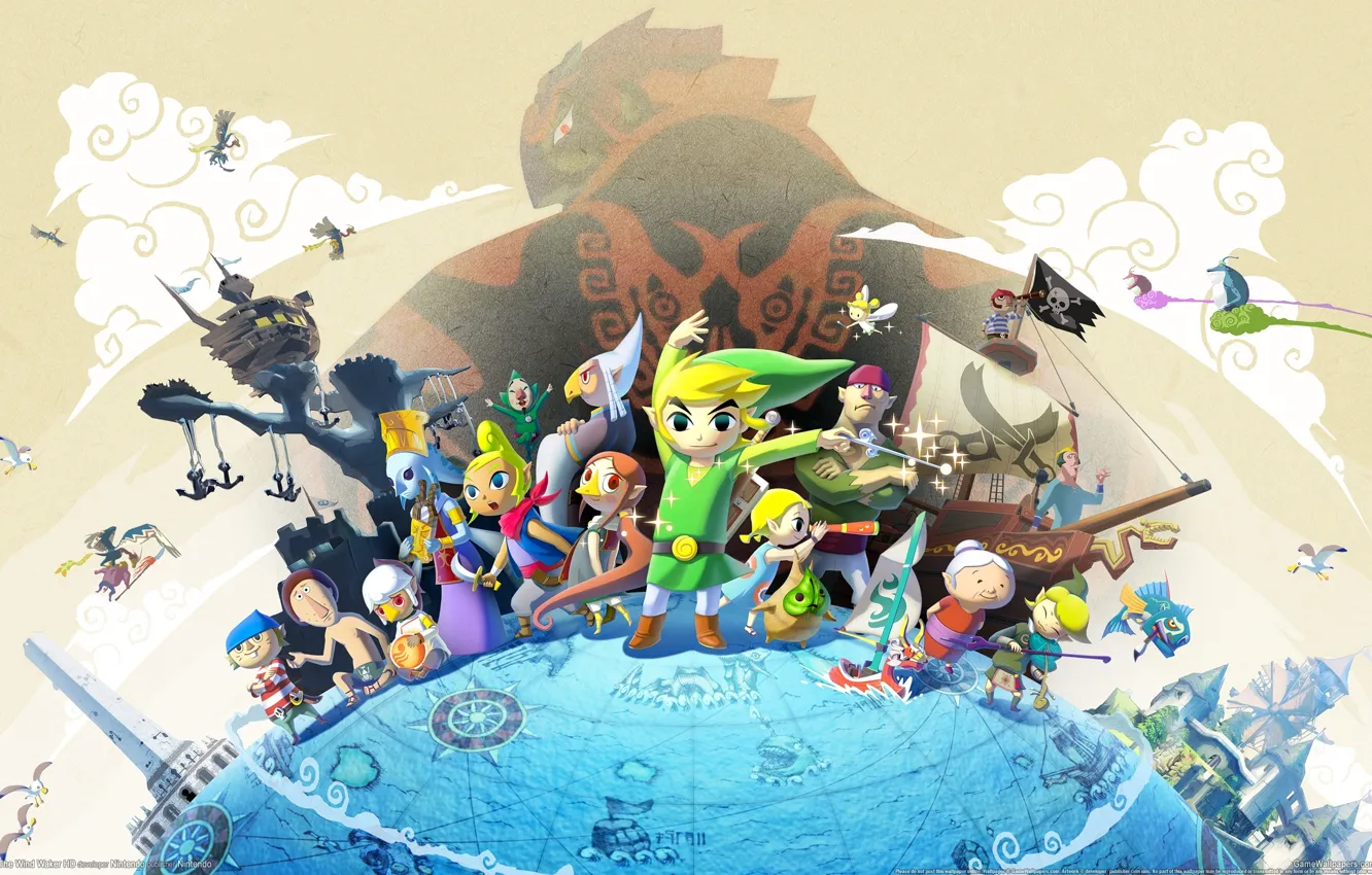 Фото обои Hero, Nintendo, Link, The Legend of Zelda:The Wind Waker HD