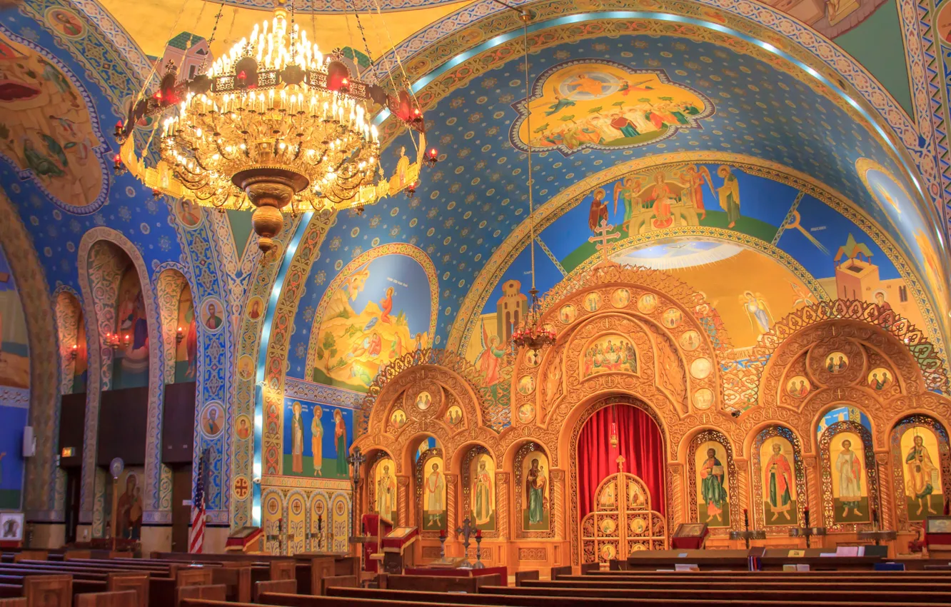 Фото обои Чикаго, США, Иллинойс, религия, церковь Святых Владимира и Ольги, украинская католическая парафия