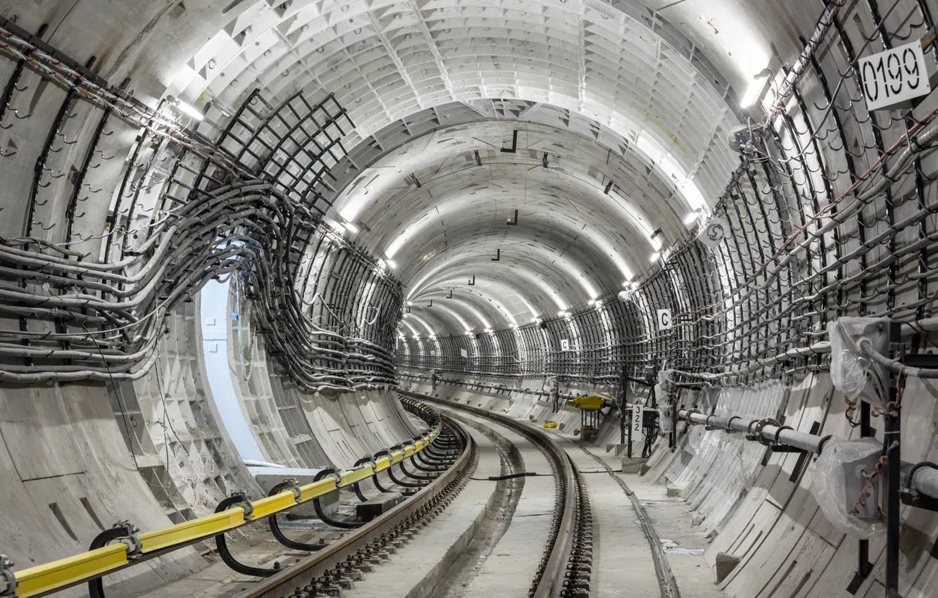 Фото обои structure, rail, Tunnel