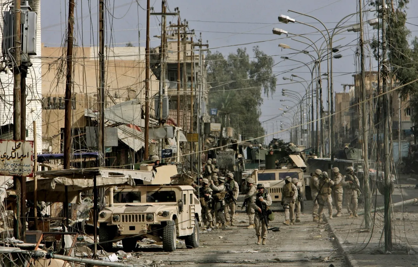 Фото обои улица, техника, солдаты