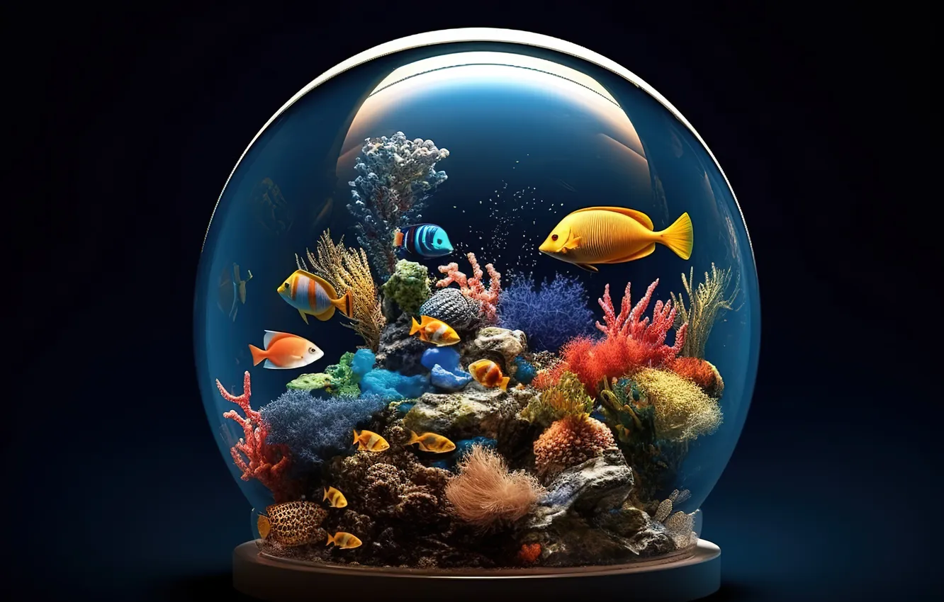 Фото обои рыбки, аквариум, colorful, кораллы, glass, fish, coral, aquarium