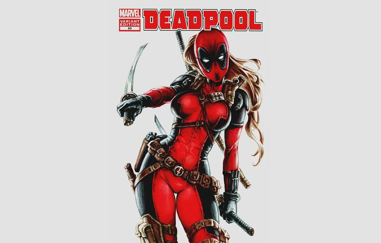 Фото обои Deadpool, Marvel, Дэдпул, комикс, comics, Марвел, Wanda Wilson, Lady Deadpool