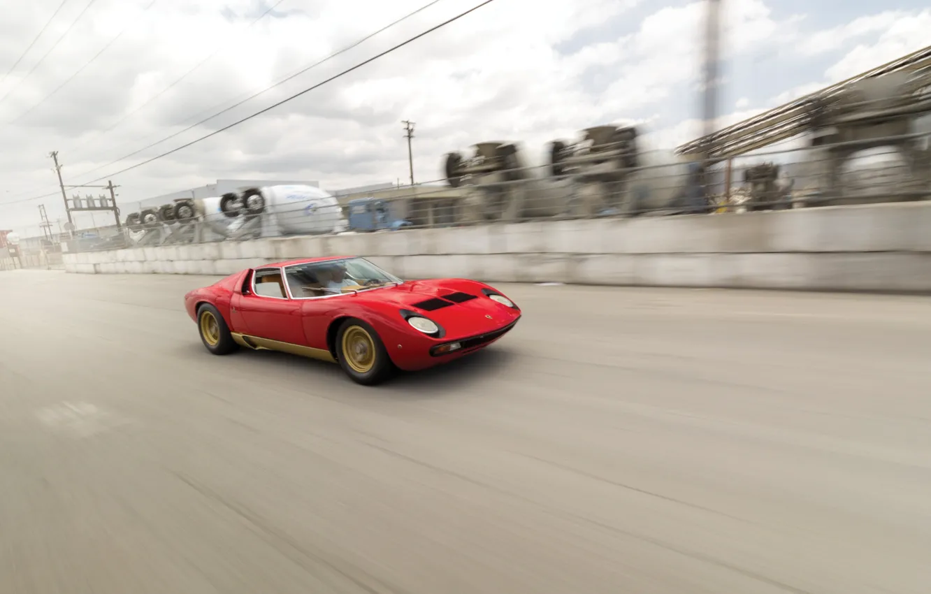 Фото обои Lamborghini, 1971, speed, Miura, Lamborghini Miura P400 SV