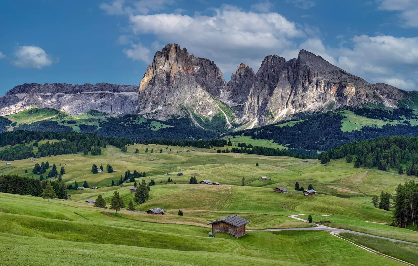Фото обои Природа, Горы, Италия, Пейзаж, Dolomites