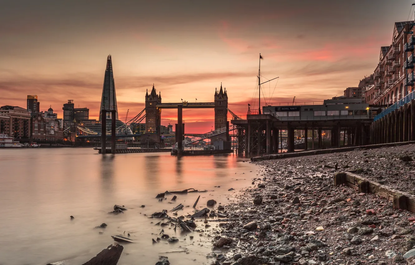 Фото обои река, Англия, Лондон, башня, Темза, Тауэрский мост