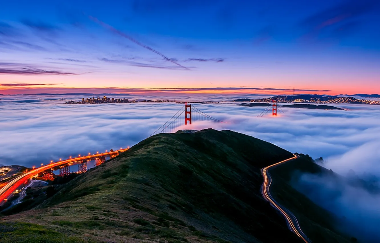 Фото обои Туман, San-Francisco, Golden_Gate_Bridge