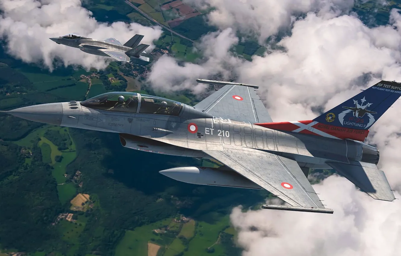 Фото обои Fighting Falcon, General Dynamics, лёгкий истребитель четвёртого поколения, F-16B, американский многофункциональный, Antonis (rOEN911) Karidis, КВВС …