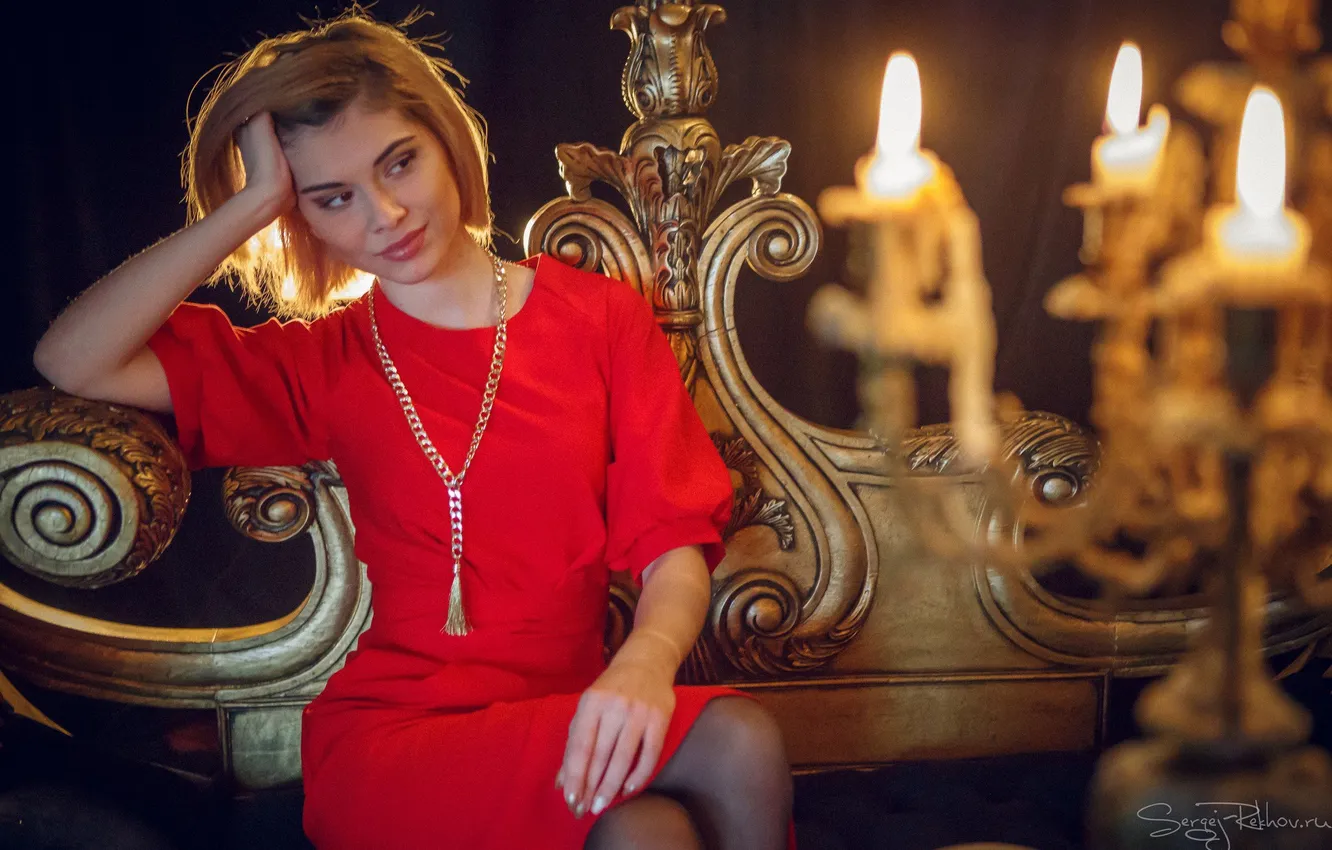 Фото обои свечи, в красном, Юля, Сергей Рехов