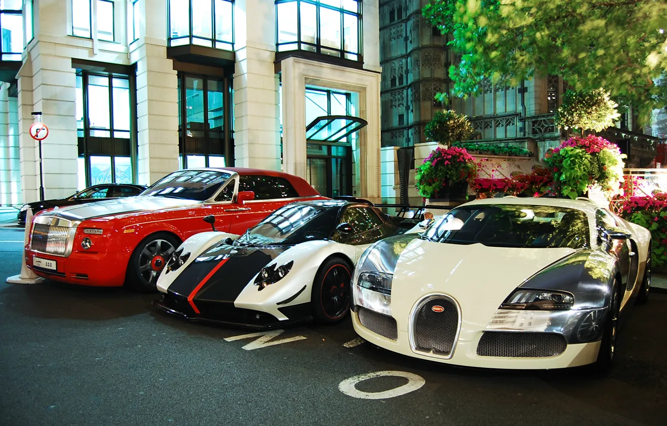 Фото обои Rolls-Royce, Phantom, Bugatti, Veyron, Pagani, Zonda, Сoupe, Cinque