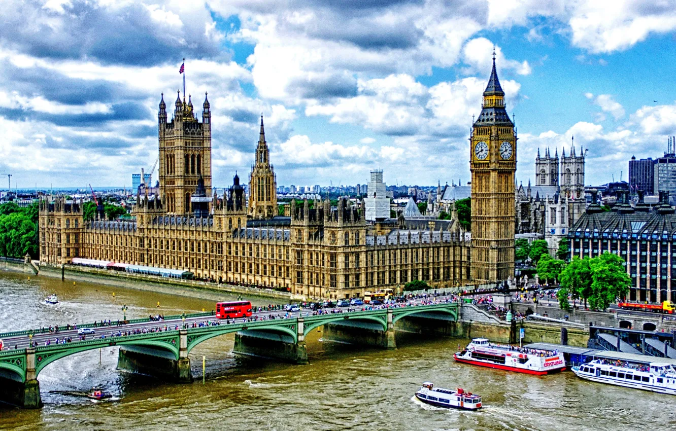 Фото обои city, bridge, London, Big Ben