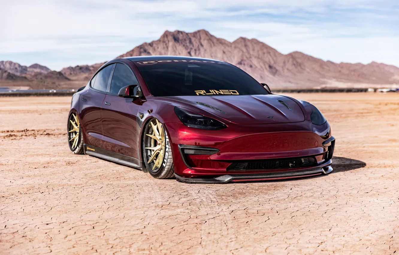 Фото обои Red, Tesla, Desert