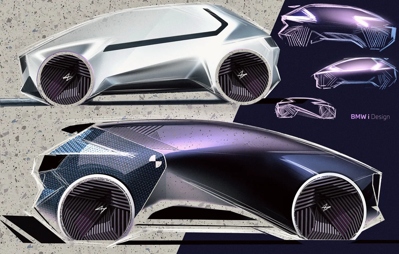 Фото обои Concept, BMW, Концепт, Арт, Сбоку, 2022, BMW i Vision Circular, Compact EV