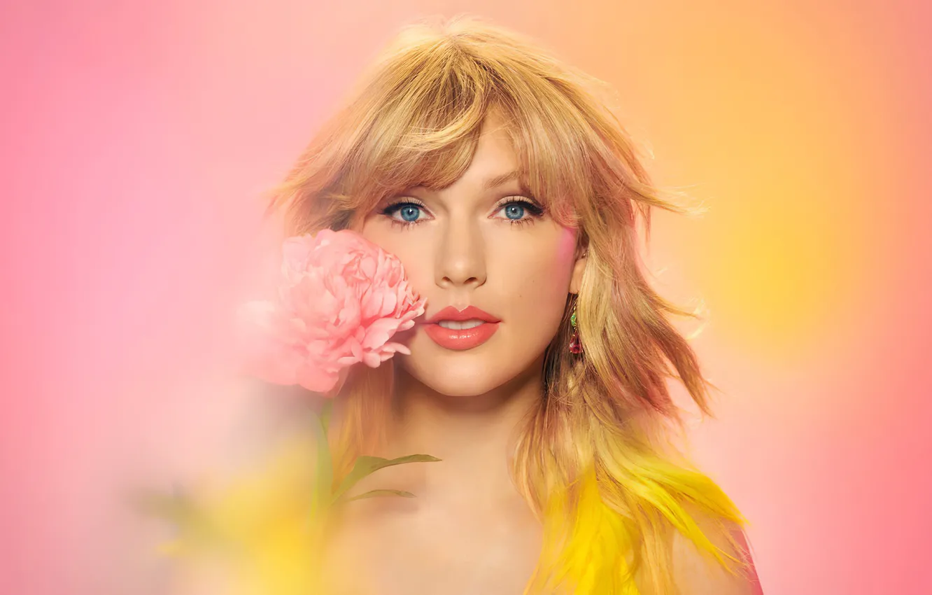 Фото обои цветок, взгляд, девушка, лицо, Taylor Swift