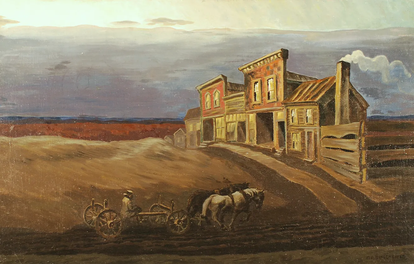 Фото обои 1920, Charles Ephraim Burchfield, Late Afternoon Twilight