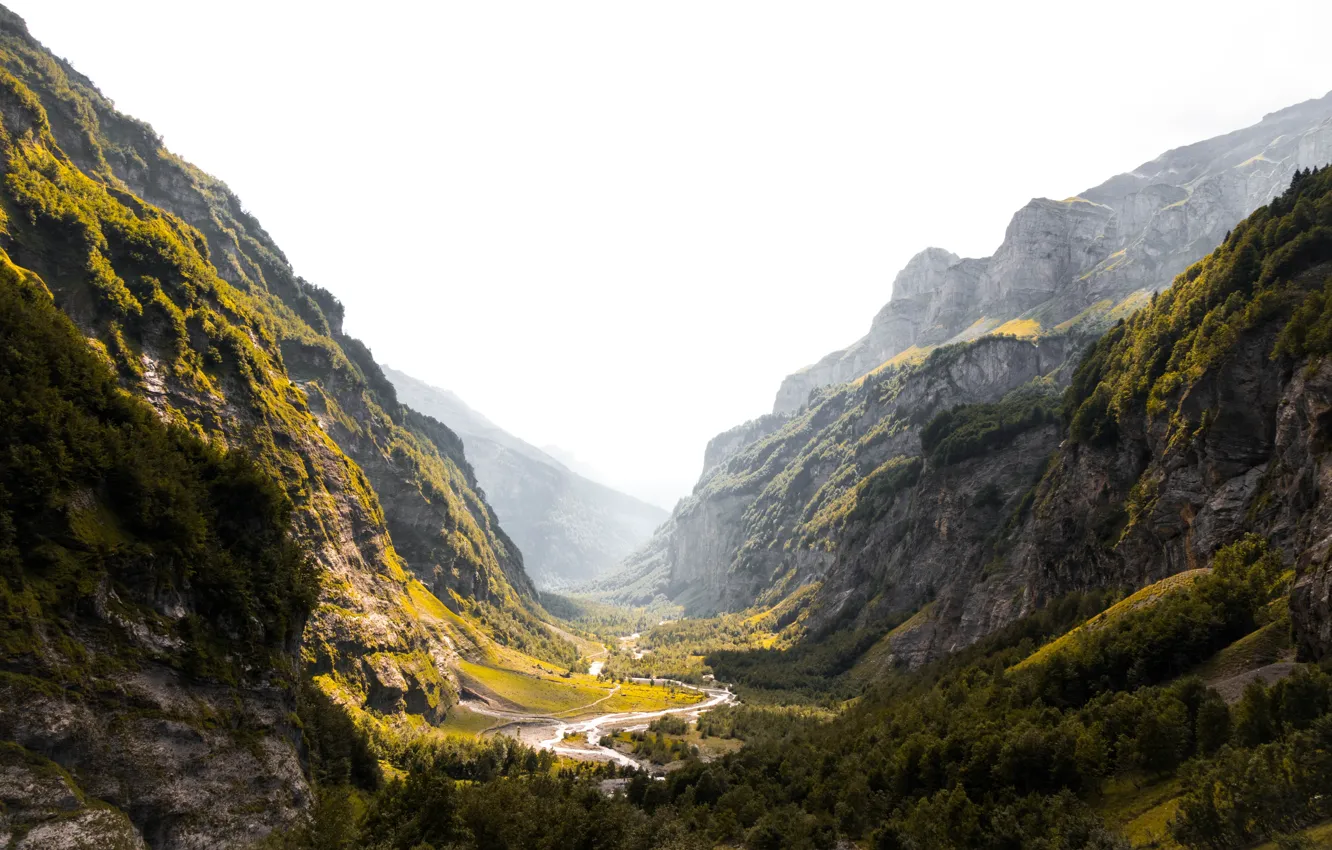 Фото обои wallpaper, Nature, Landscape, River, Rocks, The mountains