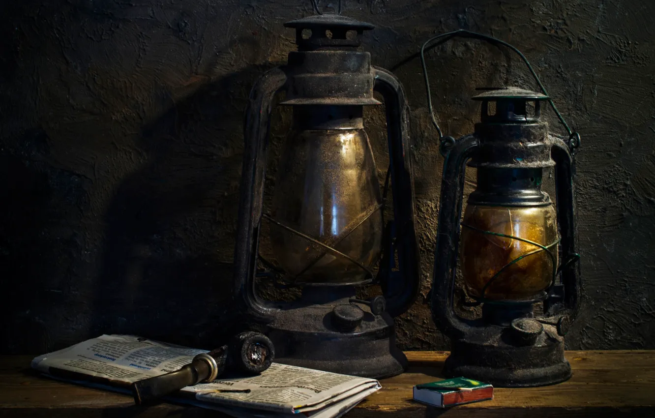 Фото обои старина, трубка, фонари, Still life, lanterns