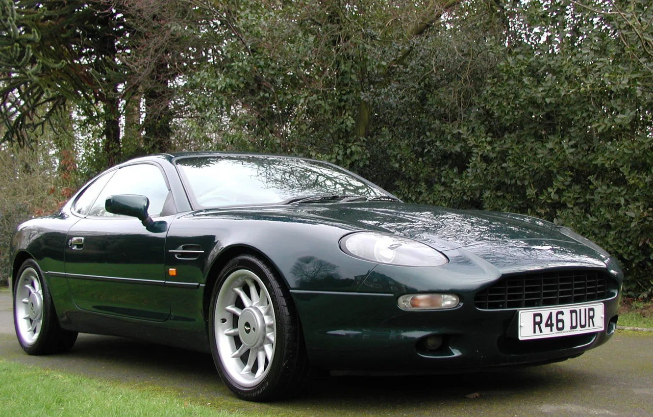 Фото обои авто, Aston Martin, тёмно-зелёный
