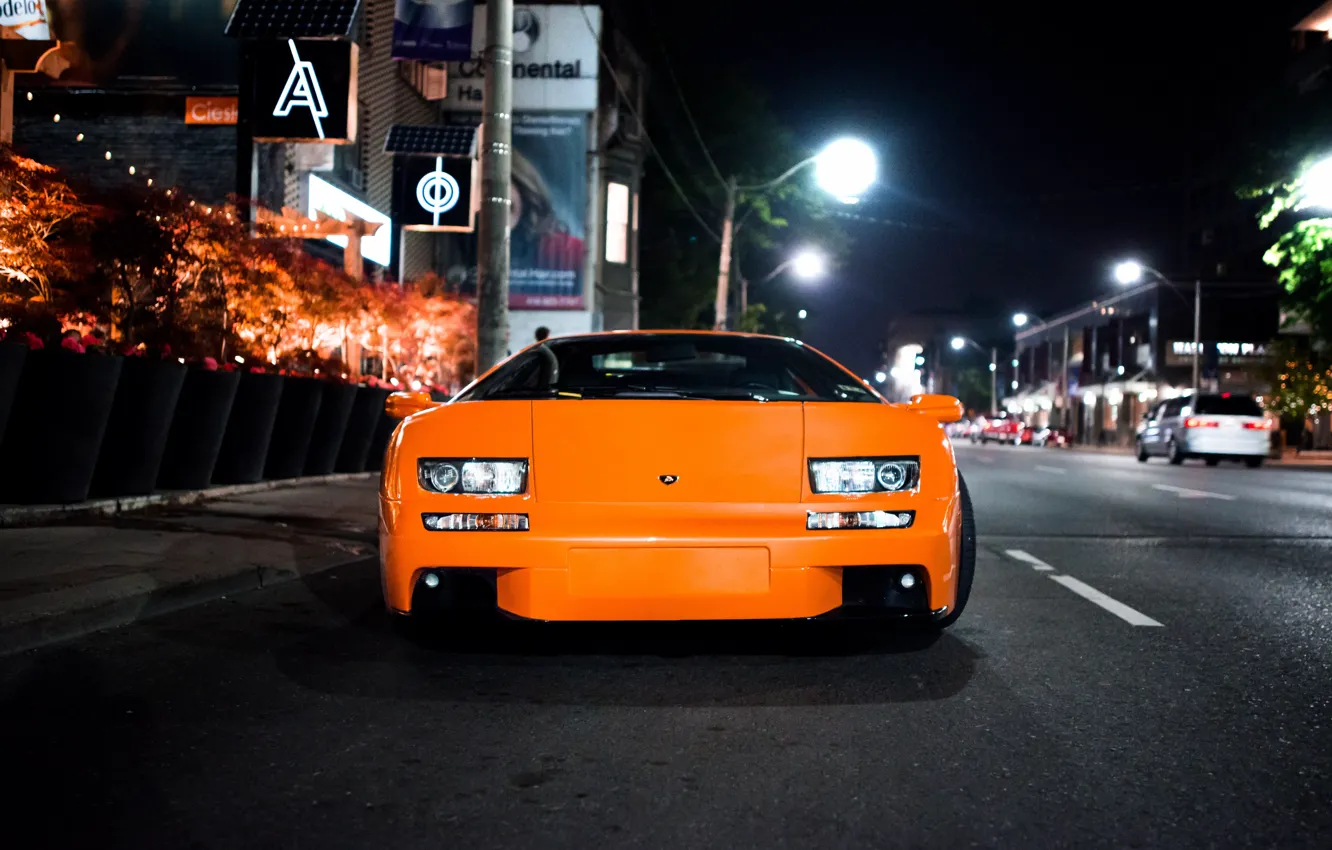 Фото обои Orange, Night, Street, Diablo VT