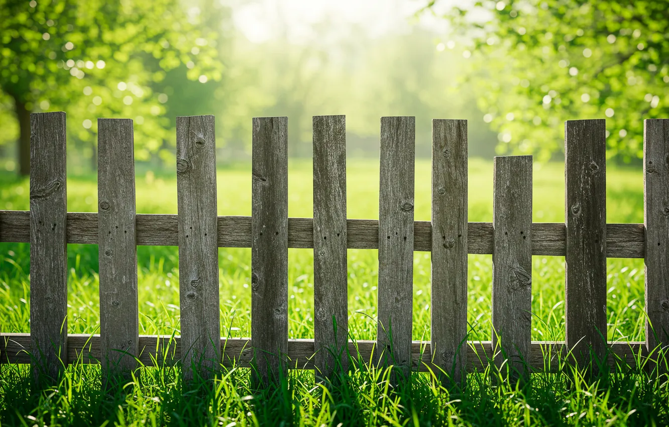 Фото обои обои, забор, весна, сад, wallpaper, fence, garden, боке
