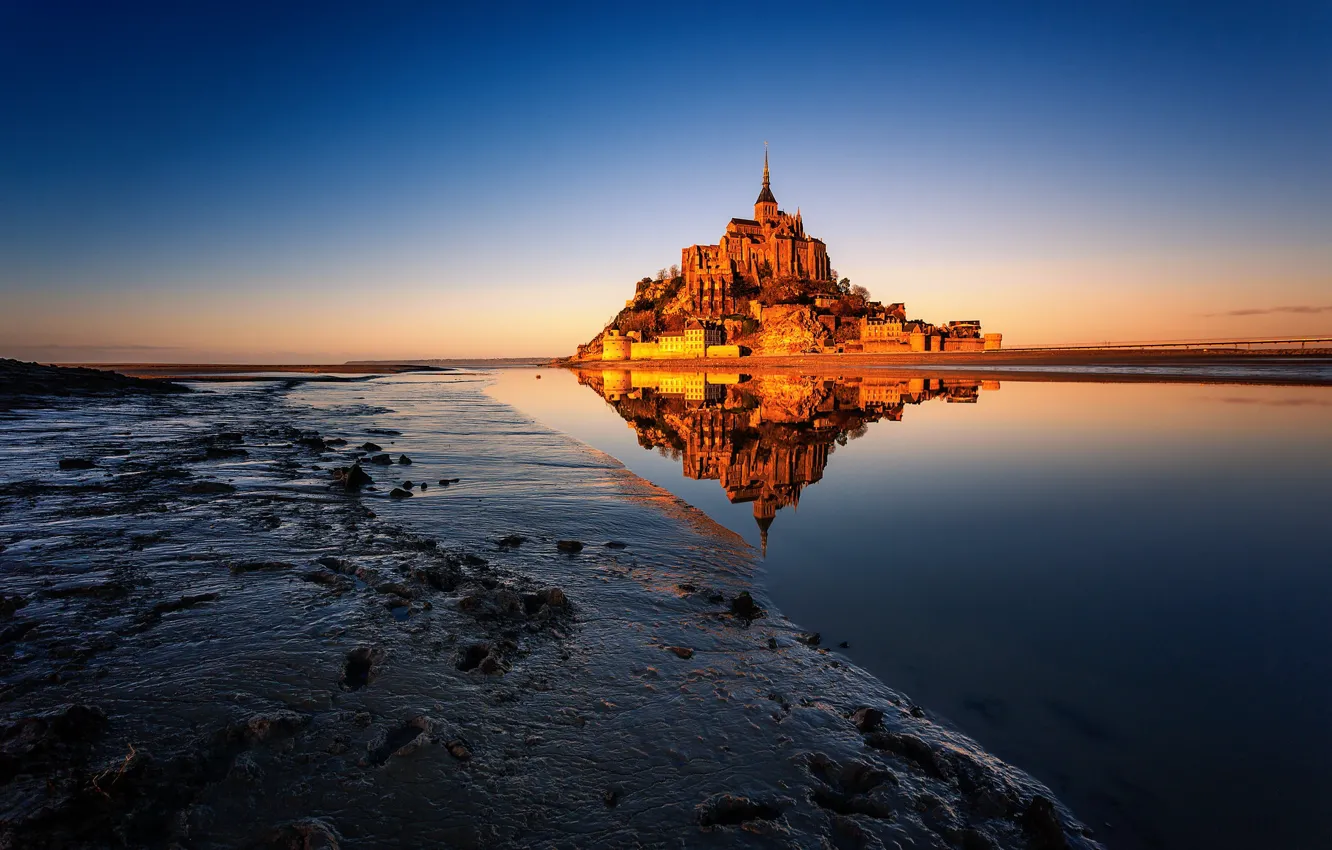 Фото обои France, normandy, Mont Saint Michel, Avranches