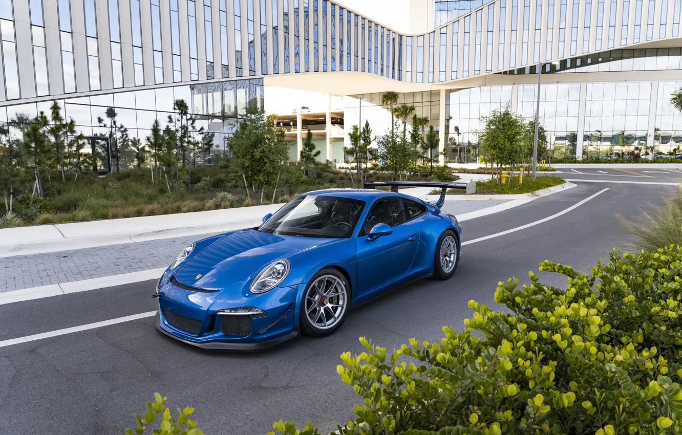 Фото обои Porsche, Blue, Porsche 911, GT3