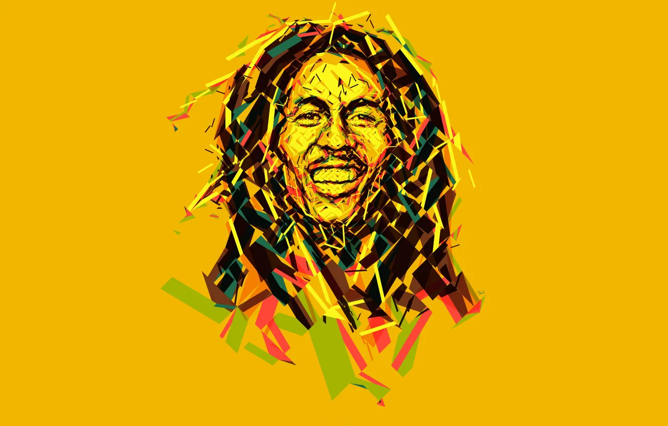 Фото обои музыка, Bob Marley, Боб Марли, регги, low poly