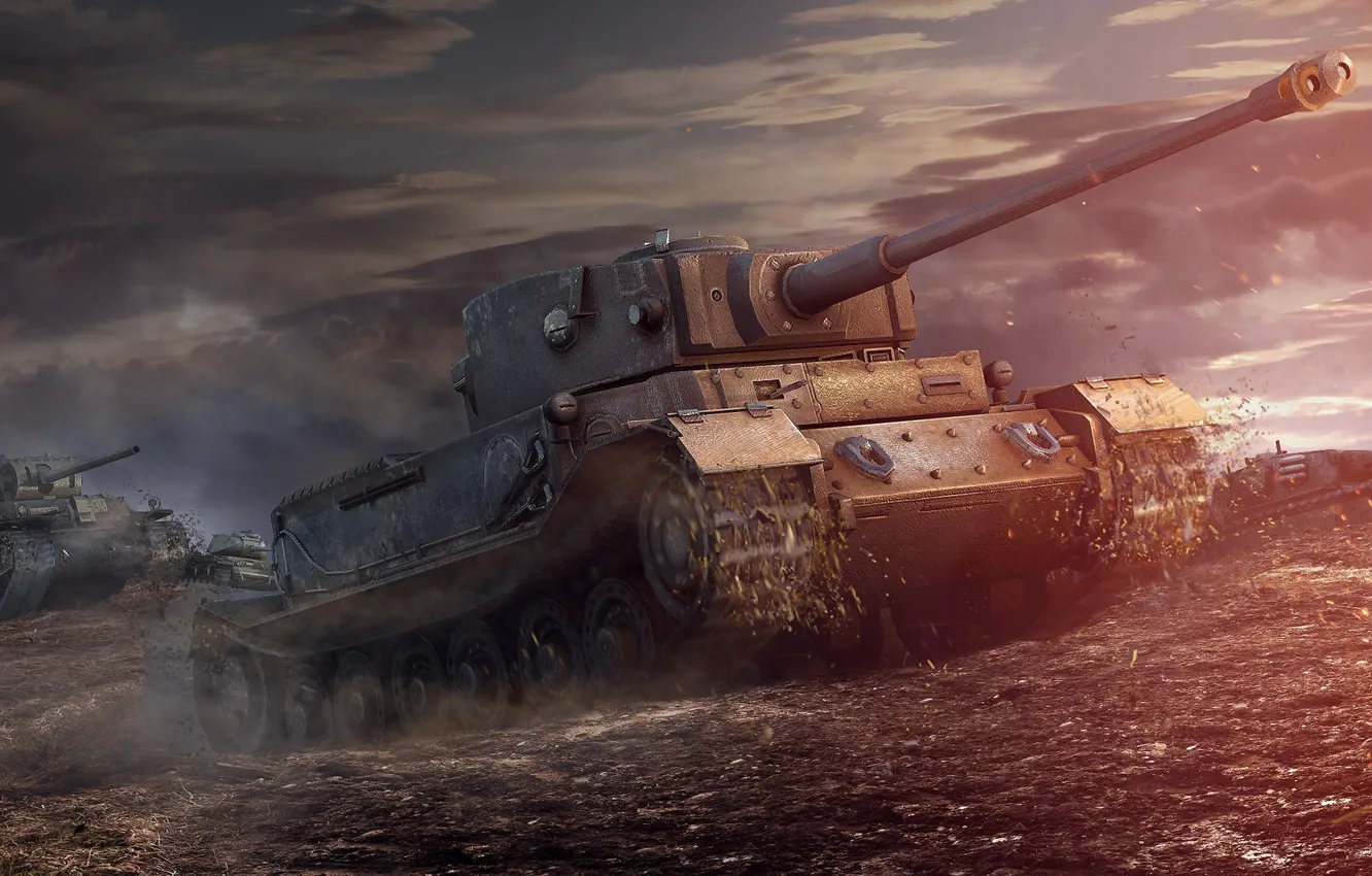 Фото обои небо, грязь, арт, танк, танки, WoT, World of Tanks, PzKpfw VI Tiger (P)