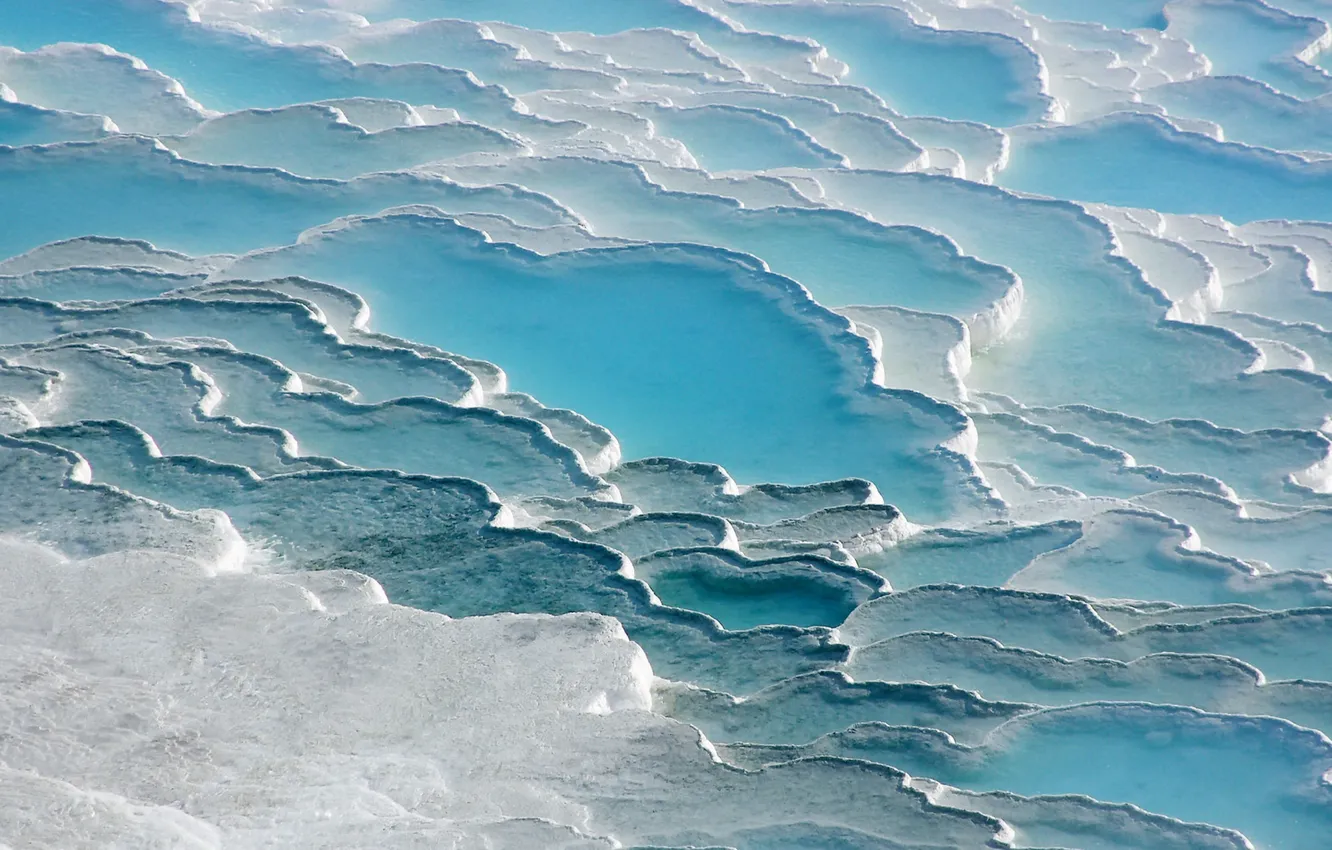 Фото обои Pamukkale, Turquoise travertines, Cotton Castle