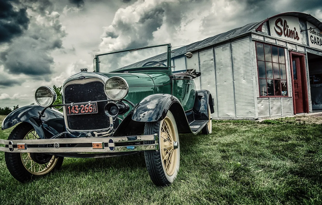 Фото обои car, ford, vintage, old, garage