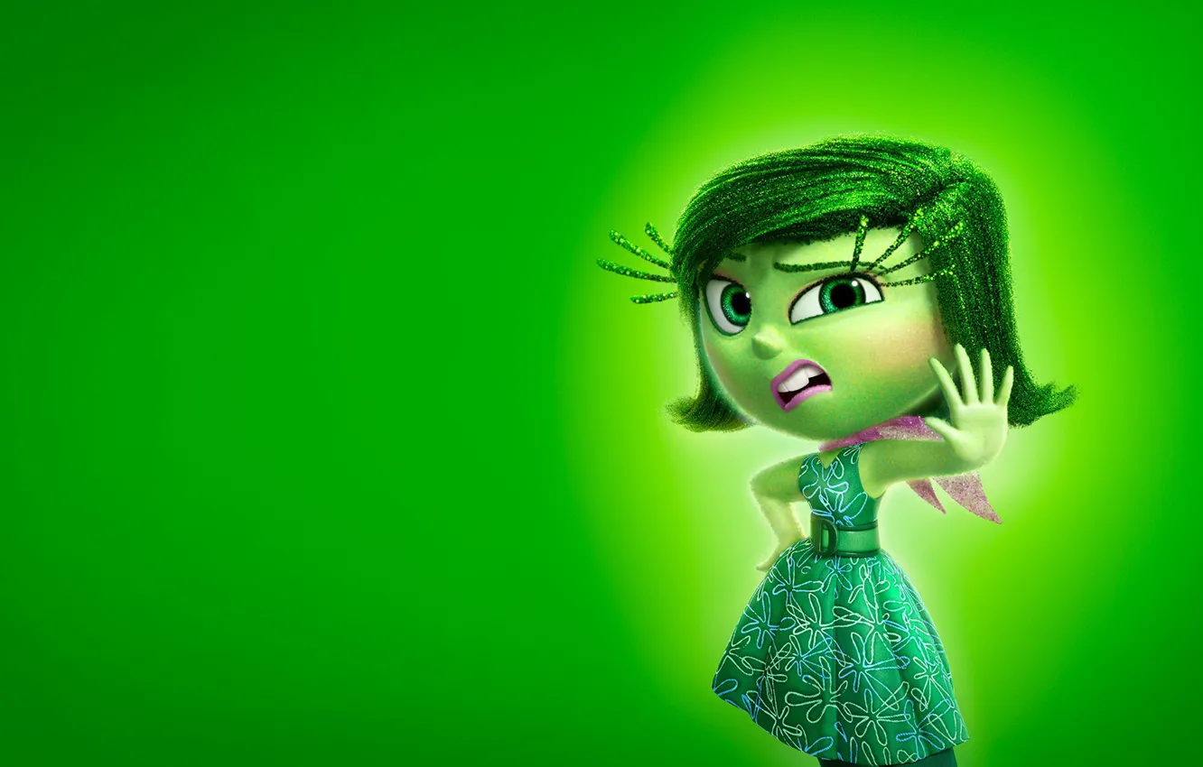 Фото обои green, cinema, girl, green eyes, dress, movie, film, animated film