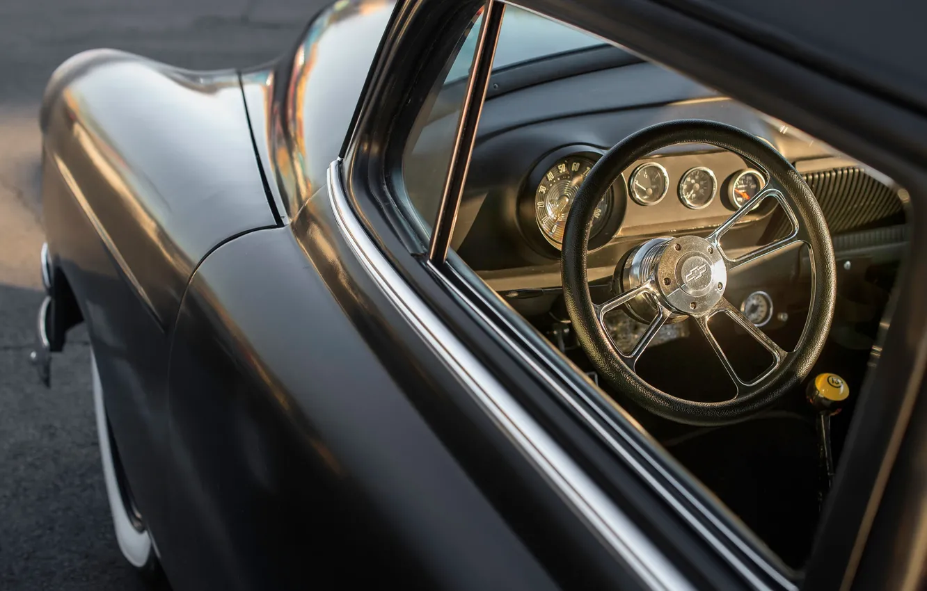 Фото обои ретро, руль, 1953, классика, Chevy