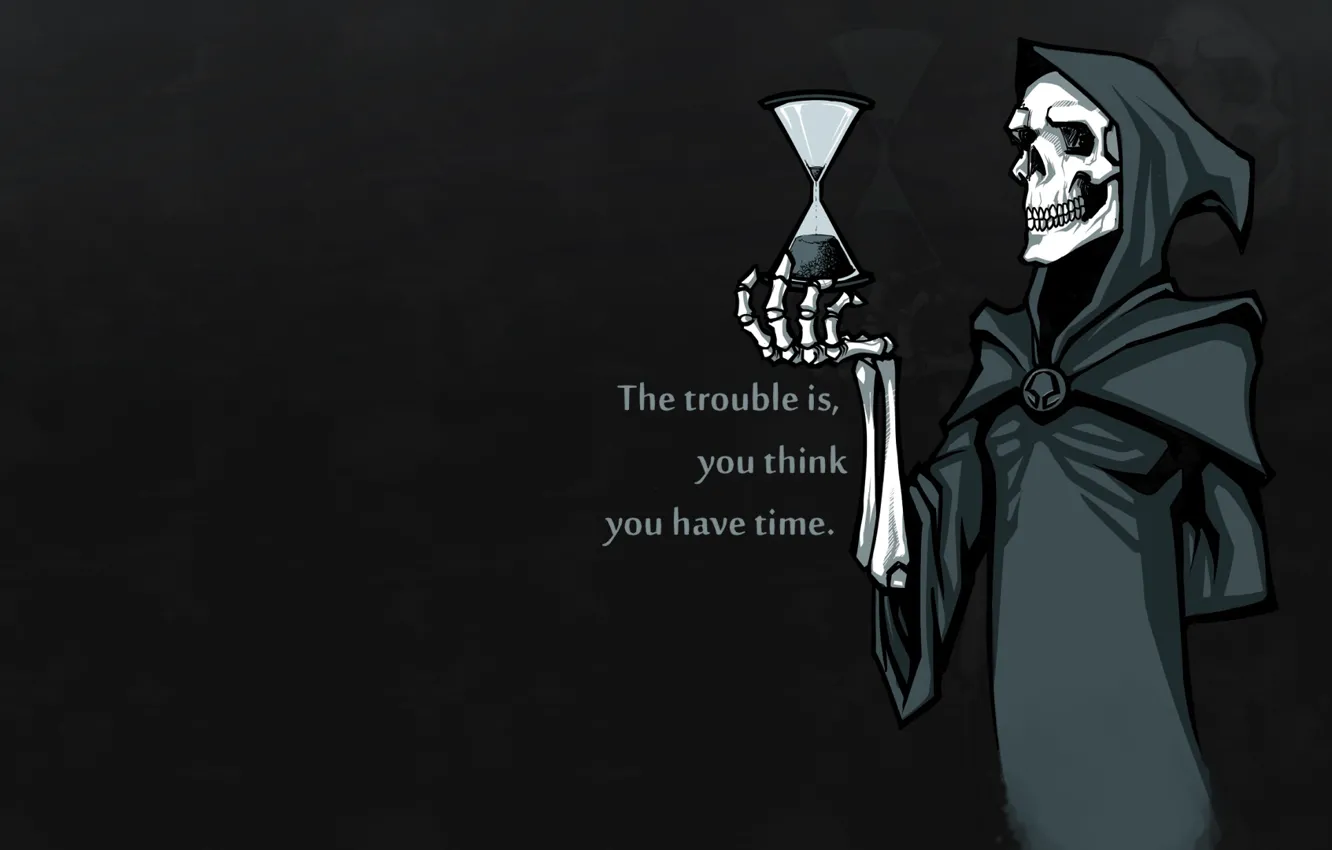 Фото обои minimalism, Skull, time, black background, bones, skeleton, simple background, hoods