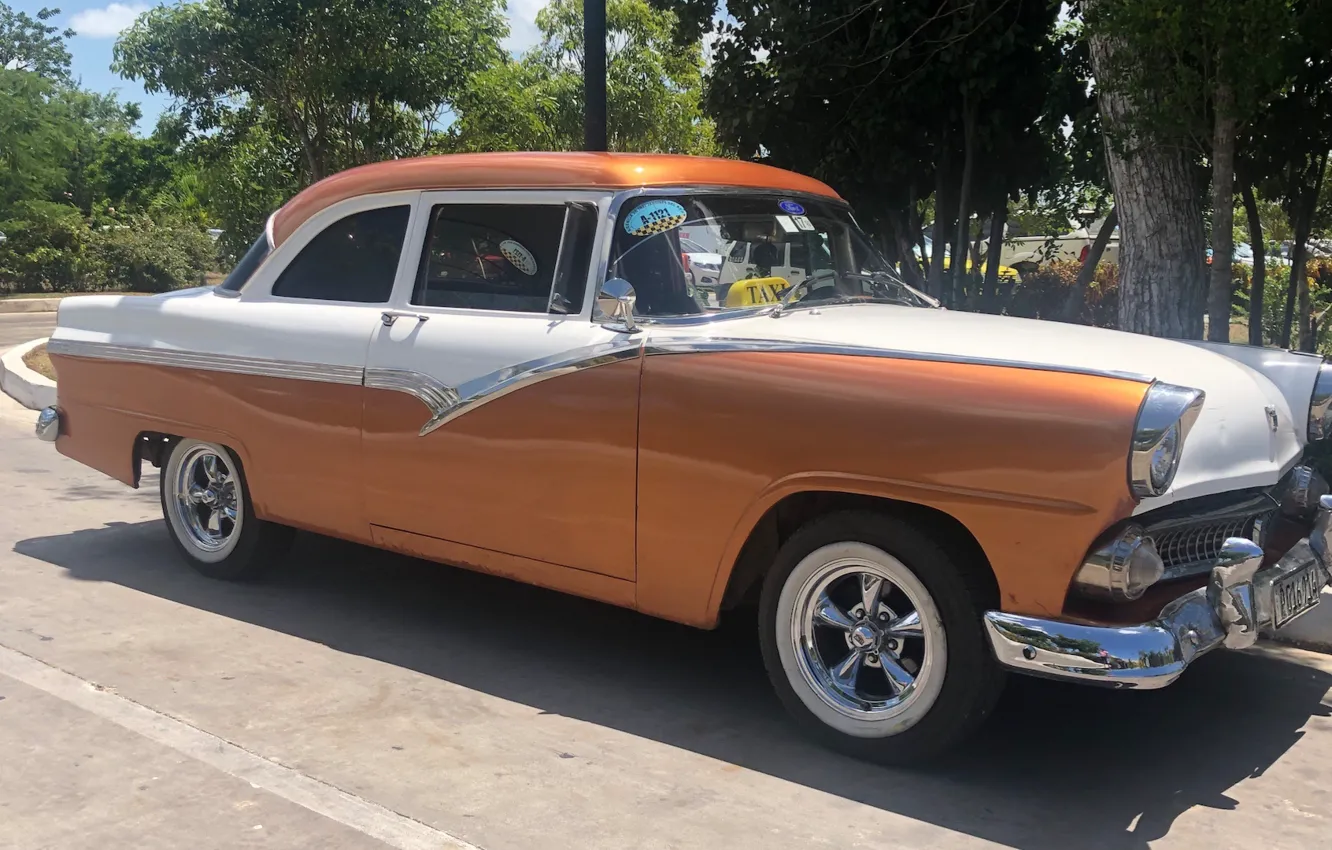 Фото обои Cuba, Taxi, Classic Car, Cayo Coco