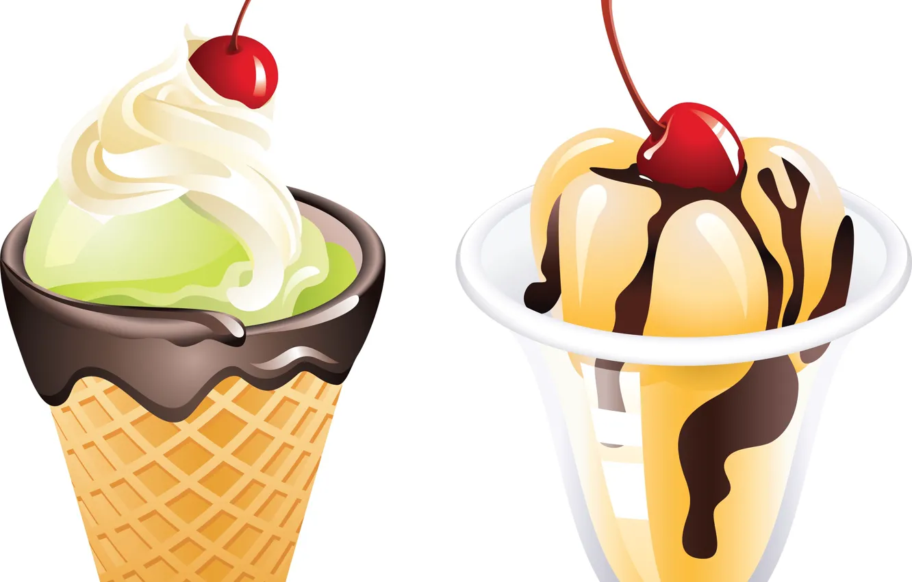 Фото обои еда, мороженое, десерт, векторная графика