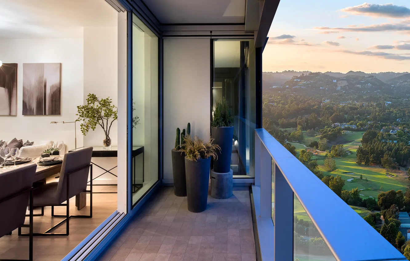 Фото обои интерьер, балкон, столовая