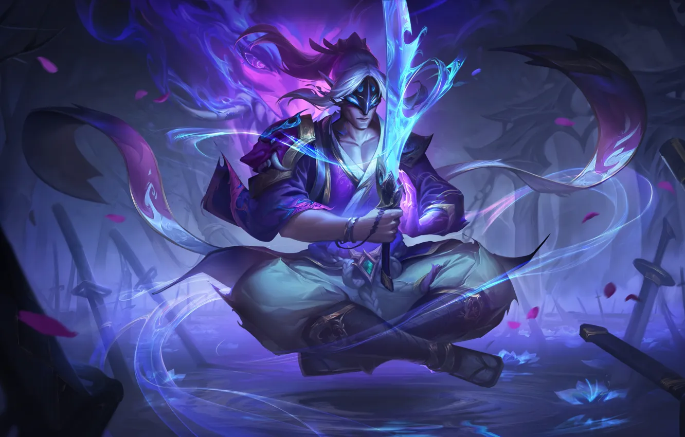 Фото обои Art, League of Legends, Skin, LoL, Master Yi, 2022, Spirit Blossom