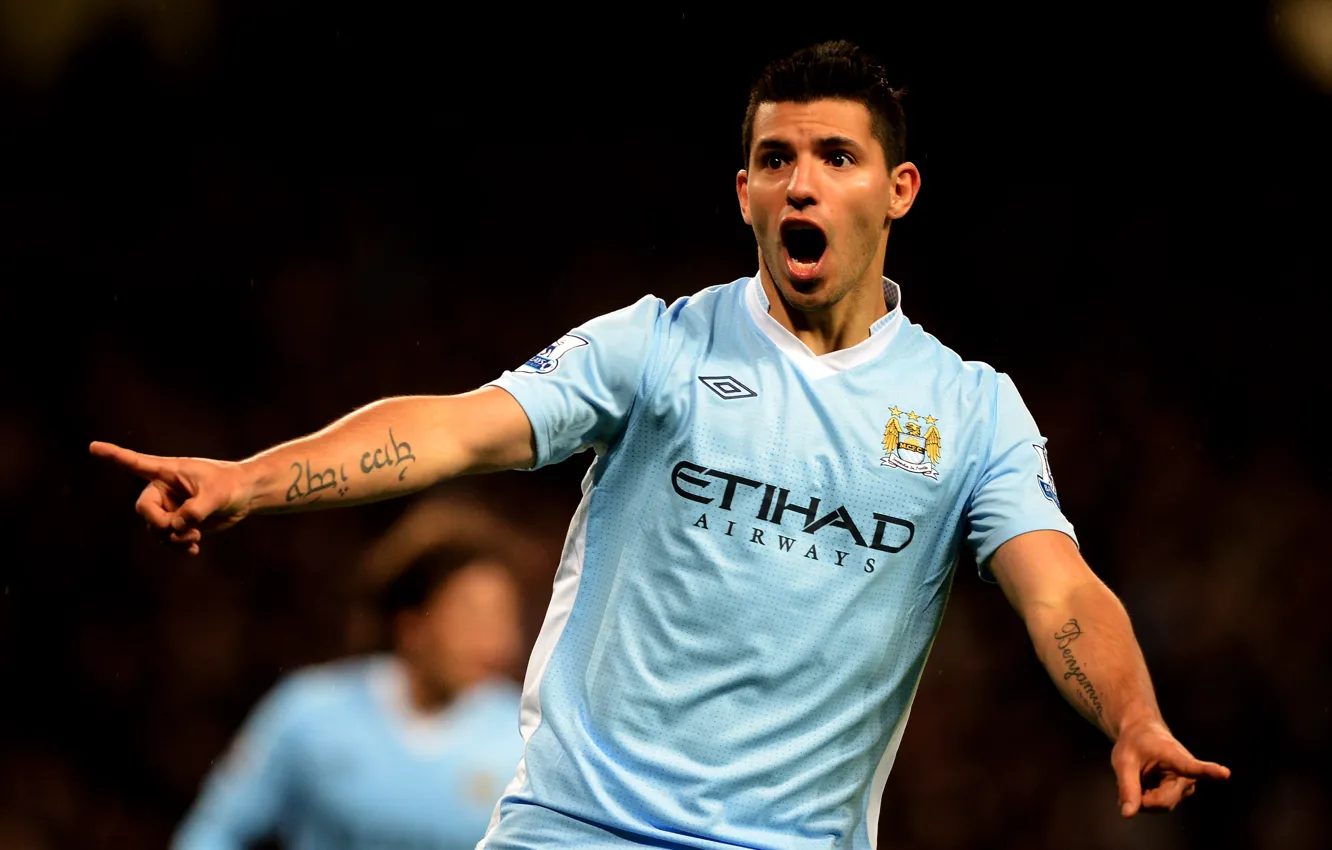 Фото обои Sergio Aguero, Manchester City FC, Манчестер Сити ФК, Серхио Агуэро