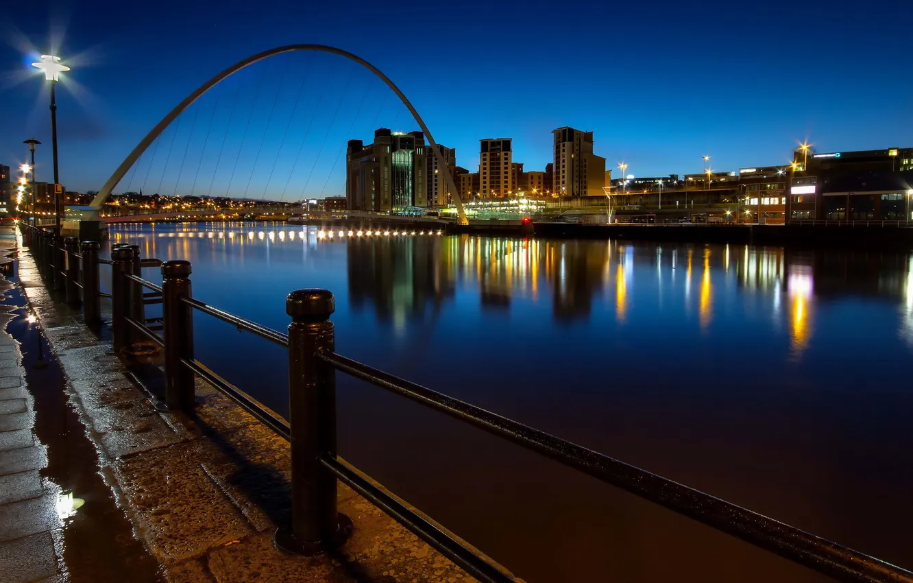 Фото обои England, Millennium Bridge, Newcastle upon Tyne, Quayside