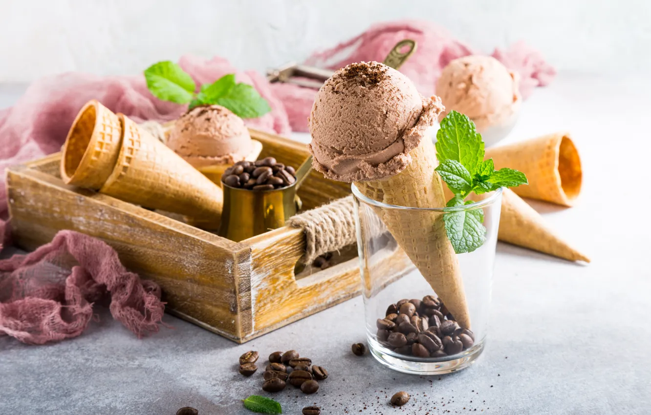 Фото обои мороженое, десерт, шоколадное, вафельный рожок, Iryna Melnyk