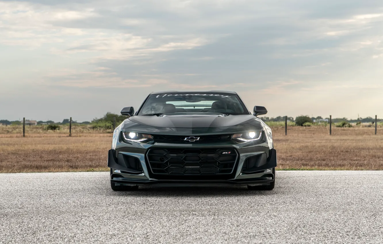 Фото обои Chevrolet, Camaro, front, Hennessey Chevrolet Camaro ZL1 The Exorcist