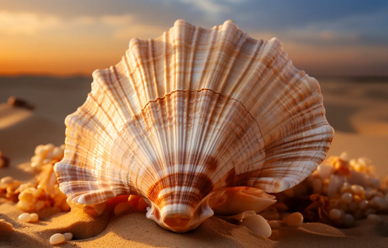 Фото обои море, пляж, океан, берег, ракушка, ракушки, морские ракушки, морская ракушка