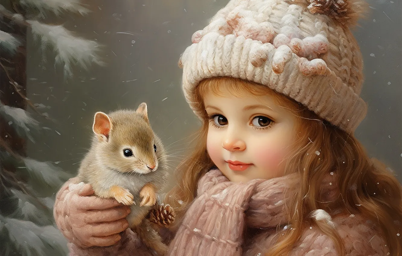 Фото обои зима, иней, взгляд, снег, ветки, природа, стиль, ретро