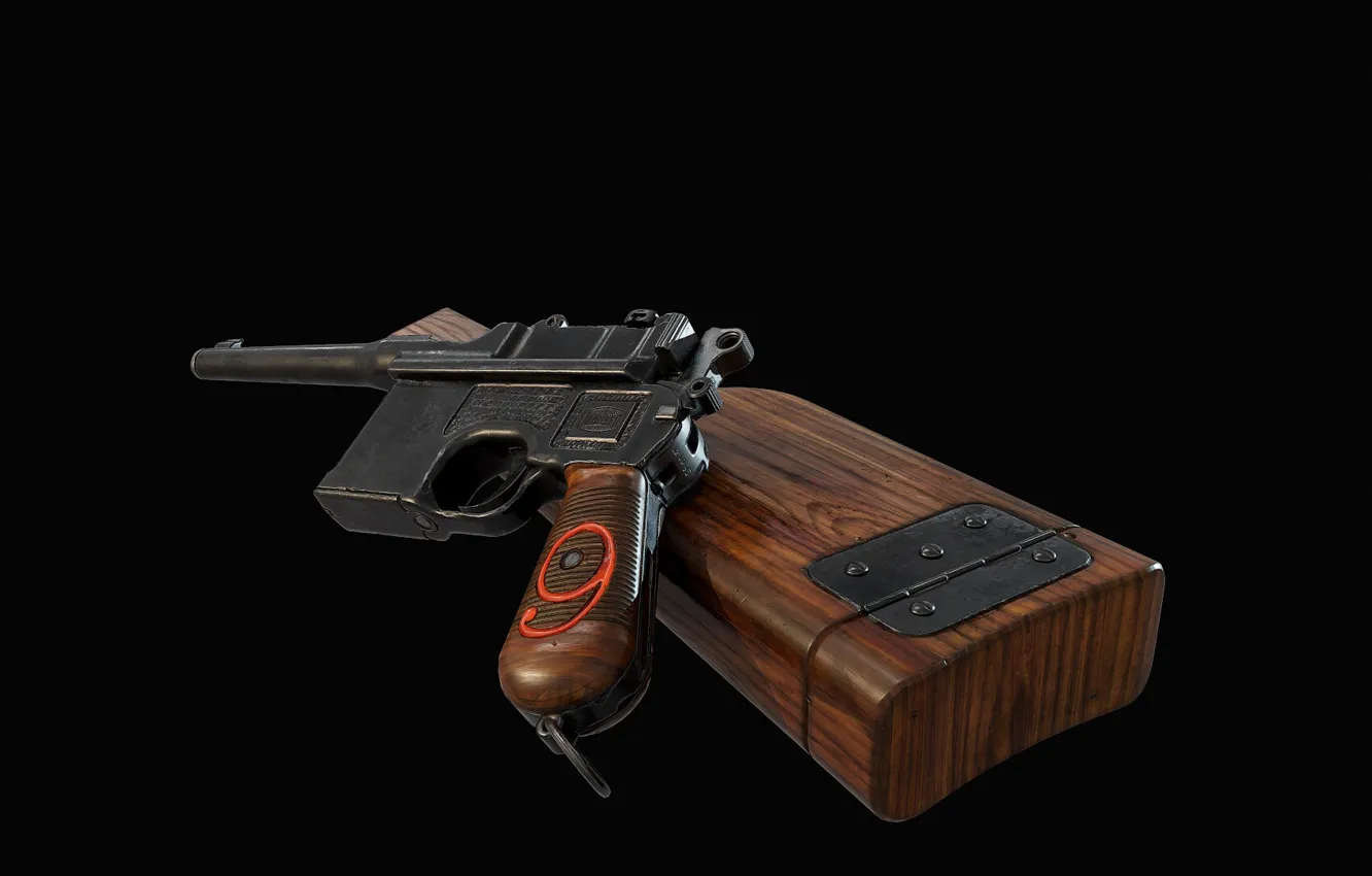 Фото обои Германия, Mauser C96, Самозарядный пистолет, Red Nine