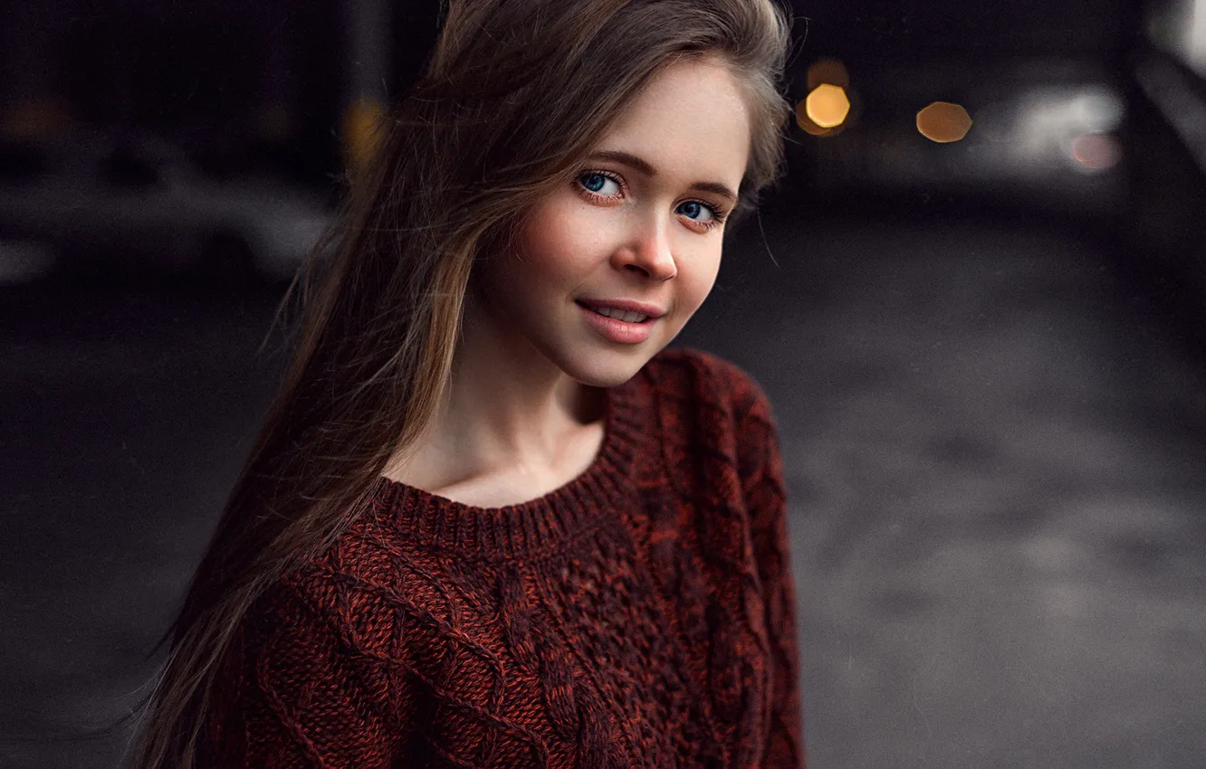 Фото обои Girl, Beauty, Eyes, Marta, Lips, Hair, Natural, Portait