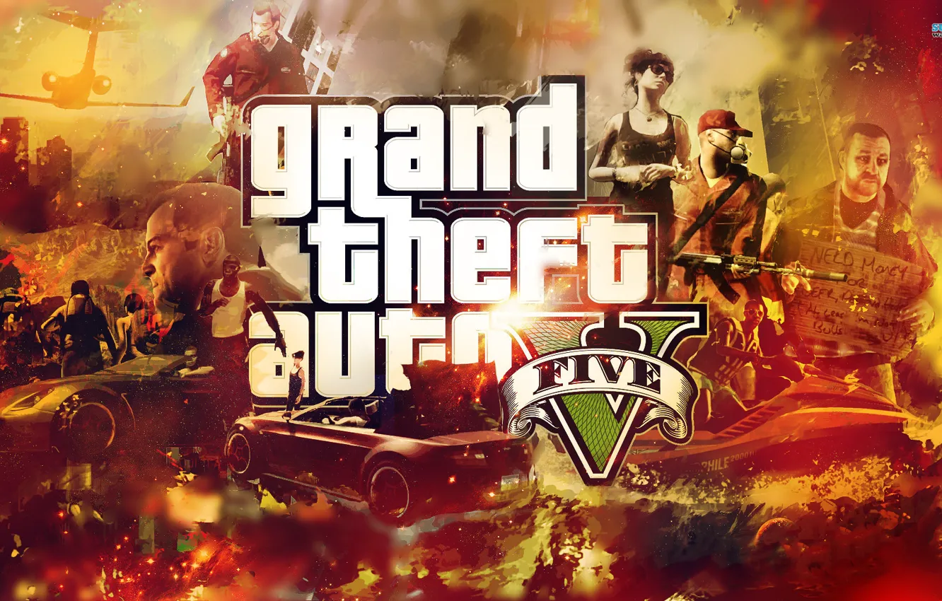 Фото обои game, GTA 5, RockStar, antology