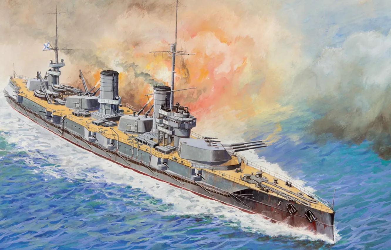 Фото обои Dreadnought, CCCP, Линкор, Painting, Севастополь, Российская империя