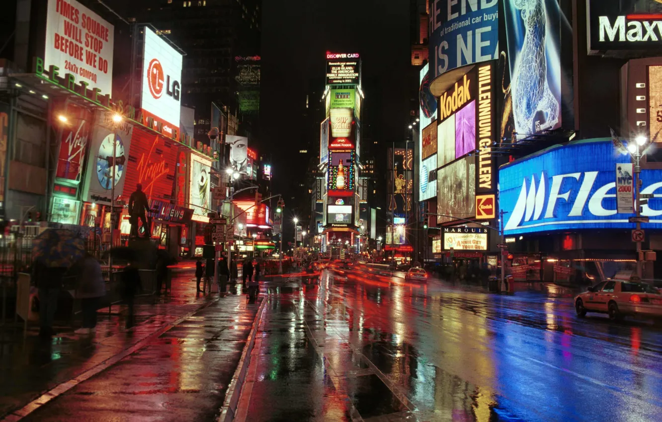 Фото обои USA, cars, New York, Manhattan, NYC, New York City, roads, evening